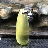 Natural Yellow Amber Pendant Jewelry Crystal Beads Silver Necklace Pendant