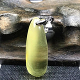 Natural Yellow Amber Pendant Jewelry Crystal Beads Silver Necklace Pendant