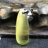 Natural Yellow Amber Pendant Jewelry Crystal Beads Silver Necklace Pendant
