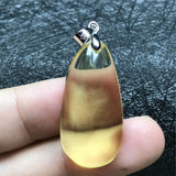 Natural Yellow Amber Pendant Crystal Stone Necklace Pendant
