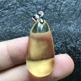 Natural Yellow Amber Pendant Crystal Stone Necklace Pendant