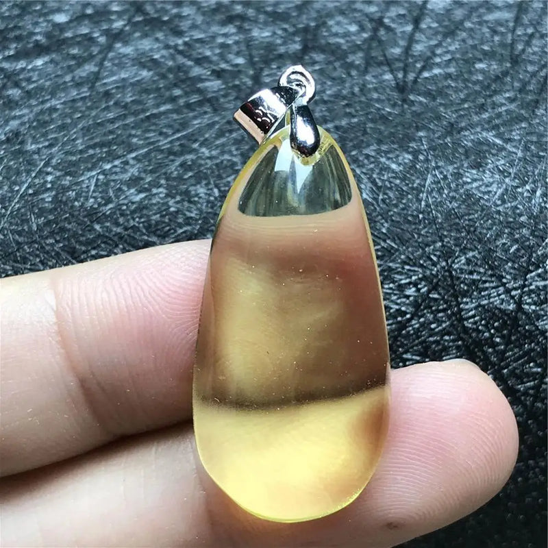 Natural Yellow Amber Pendant Crystal Stone Necklace Pendant