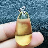 Natural Yellow Amber Pendant Crystal Stone Necklace Pendant