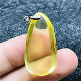 Natural Yellow Amber Pendant Crystal Stone Necklace Pendant