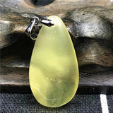 Yellow Amber Pendant Crystal Beads Silver Necklace AAAAA