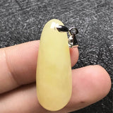Yellow Amber Pendant Crystal Necklace AAAAA