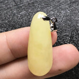 Yellow Amber Pendant Crystal Necklace AAAAA