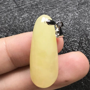 Yellow Amber Pendant Crystal Necklace AAAAA