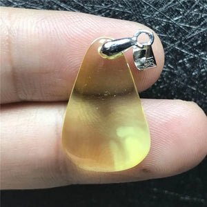 Yellow Amber Pendant Silver Necklace Pendant