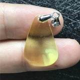 Yellow Amber Pendant Silver Necklace Pendant