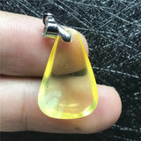 Yellow Amber Pendant Silver Necklace Pendant