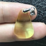 Yellow Amber Pendant Silver Necklace Pendant