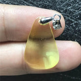 Yellow Amber Pendant Silver Necklace Pendant