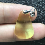Yellow Amber Pendant Silver Necklace Pendant