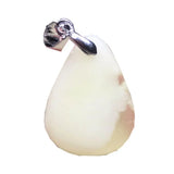 Natural Yellow Amber Pendant Crystal Silver Necklace 21x16x6mm