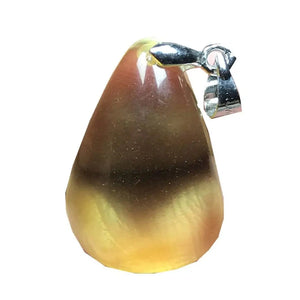 Natural Yellow Amber Pendant Crystal Silver Necklace AAAAA