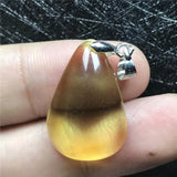 Natural Yellow Amber Pendant Crystal Silver Necklace AAAAA