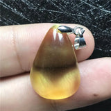Natural Yellow Amber Pendant Crystal Silver Necklace AAAAA
