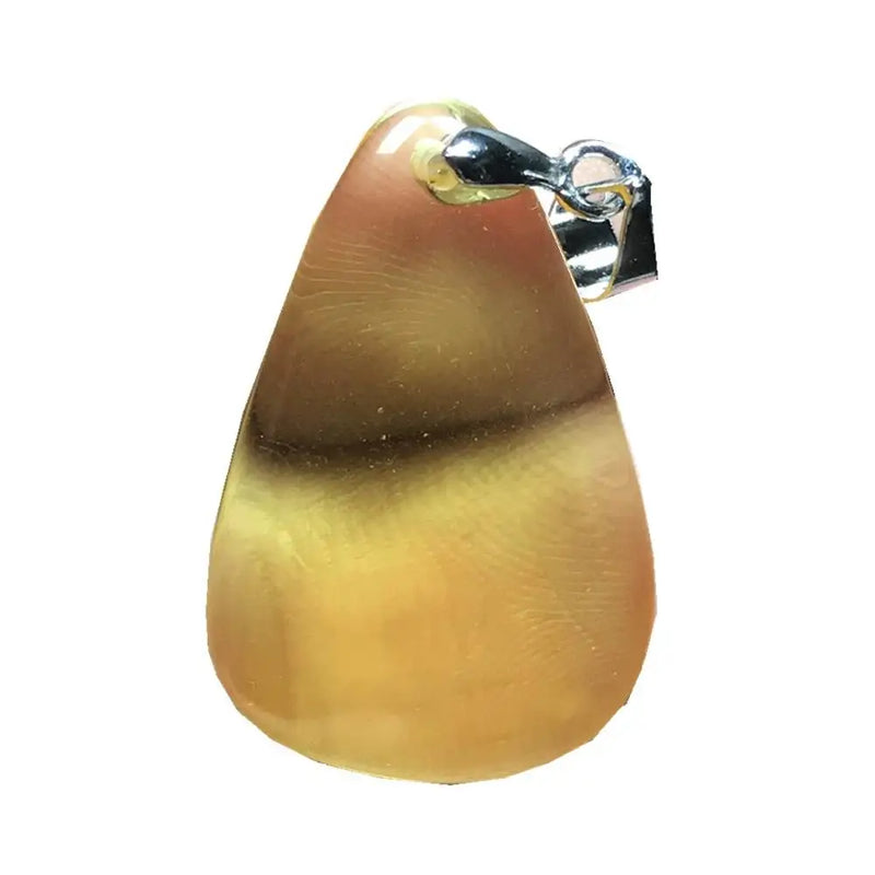 Natural Yellow Amber Pendant Crystal Silver Beads Water Drop Necklace AAAAA