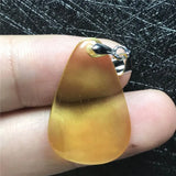 Natural Yellow Amber Pendant Crystal Silver Beads Water Drop Necklace AAAAA