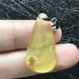Yellow Amber Pendant Crystal Necklace Pendant