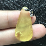 Yellow Amber Pendant Crystal Necklace Pendant