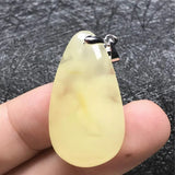 Yellow Amber Pendant Jewelry Crystal Silver Beads Necklace Pendant