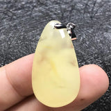 Yellow Amber Pendant Jewelry Crystal Silver Beads Necklace Pendant