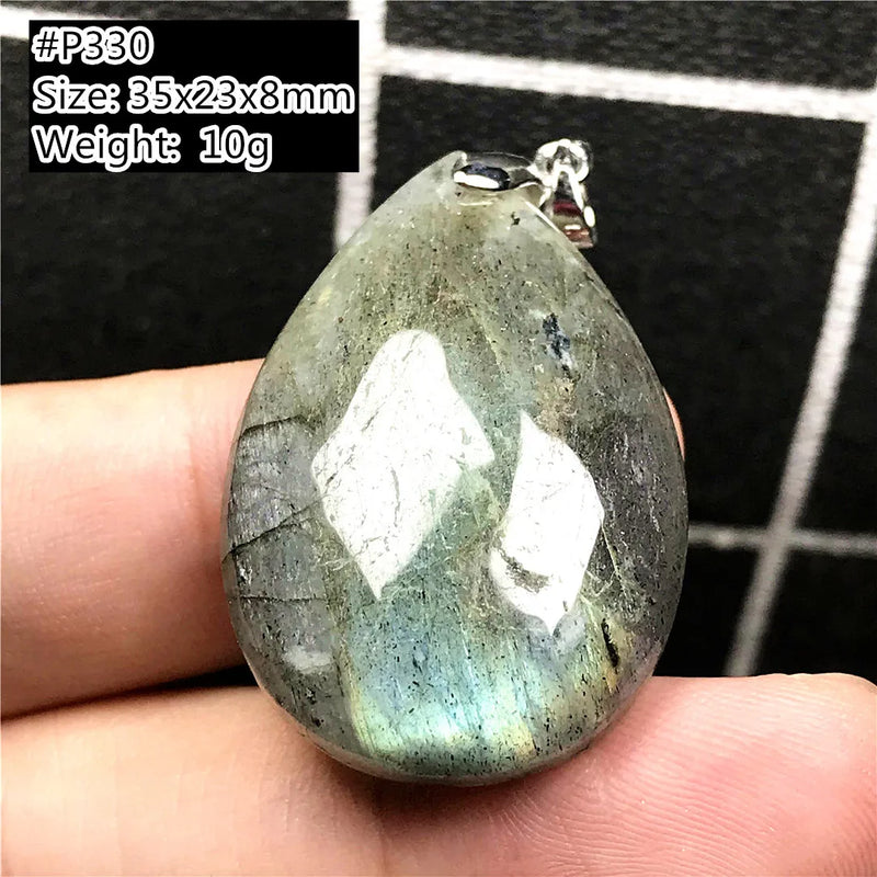 Natural Yellow Labradorite Pendant Jewelry For Women Men Crystal Healing Luck