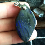 Yellow Light Labradorite Pendant 39x20x11mm Crystal Silver AAAAA