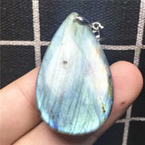 Natural Yellow Light Labradorite Pendant Jewelry For Woman Man Crystal 40x25x5mm