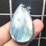 Natural Yellow Light Labradorite Pendant Jewelry For Woman Man Crystal 40x25x5mm