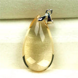 Natural Yellow Citrine Pendant Jewelry Beads Water Drop Gemstone