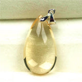 Natural Yellow Citrine Pendant Jewelry Beads Water Drop Gemstone