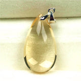 Natural Yellow Citrine Pendant Jewelry Beads Water Drop Gemstone