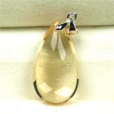 Natural Yellow Citrine Pendant Jewelry Beads Water Drop Gemstone