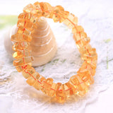 Natural Yellow Citrine Quartz Bracelet Healing Crystal Stone Stretch Jewelry