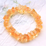 Natural Yellow Citrine Quartz Bracelet Healing Crystal Stone Stretch Jewelry