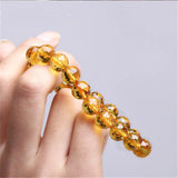 Natural Yellow Citrine Quartz Bracelet Jewelry 8mm 10mm