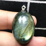 Natural Yellow Labradorite Necklace Pendant Crystal Silver Moonstone Beads