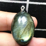 Natural Yellow Labradorite Necklace Pendant Crystal Silver Moonstone Beads
