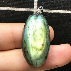 Natural Labradorite Necklace Pendant Silver Moonstone Beads