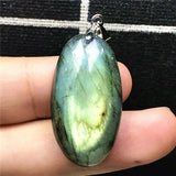 Natural Labradorite Necklace Pendant Silver Moonstone Beads