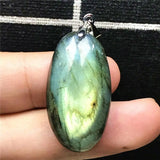 Natural Labradorite Necklace Pendant Silver Moonstone Beads