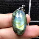 Yellow Labradorite Pendant Crystal Silver Moonstone Beads Stone