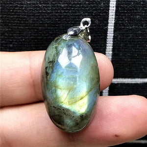 Yellow Labradorite Pendant Crystal Silver Moonstone Beads Stone