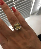 Yellow Square CZ Ring for Women