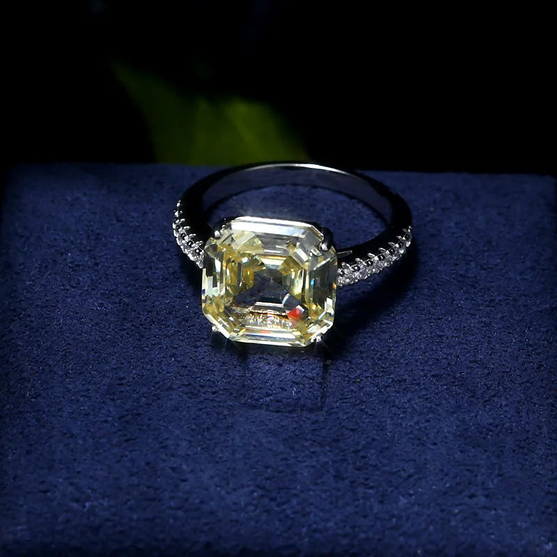 Yellow Square CZ Ring for Women