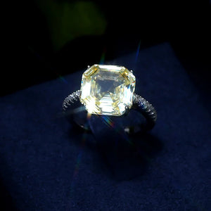 Yellow Square CZ Ring for Women