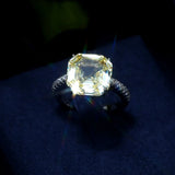 Yellow Square CZ Ring for Women